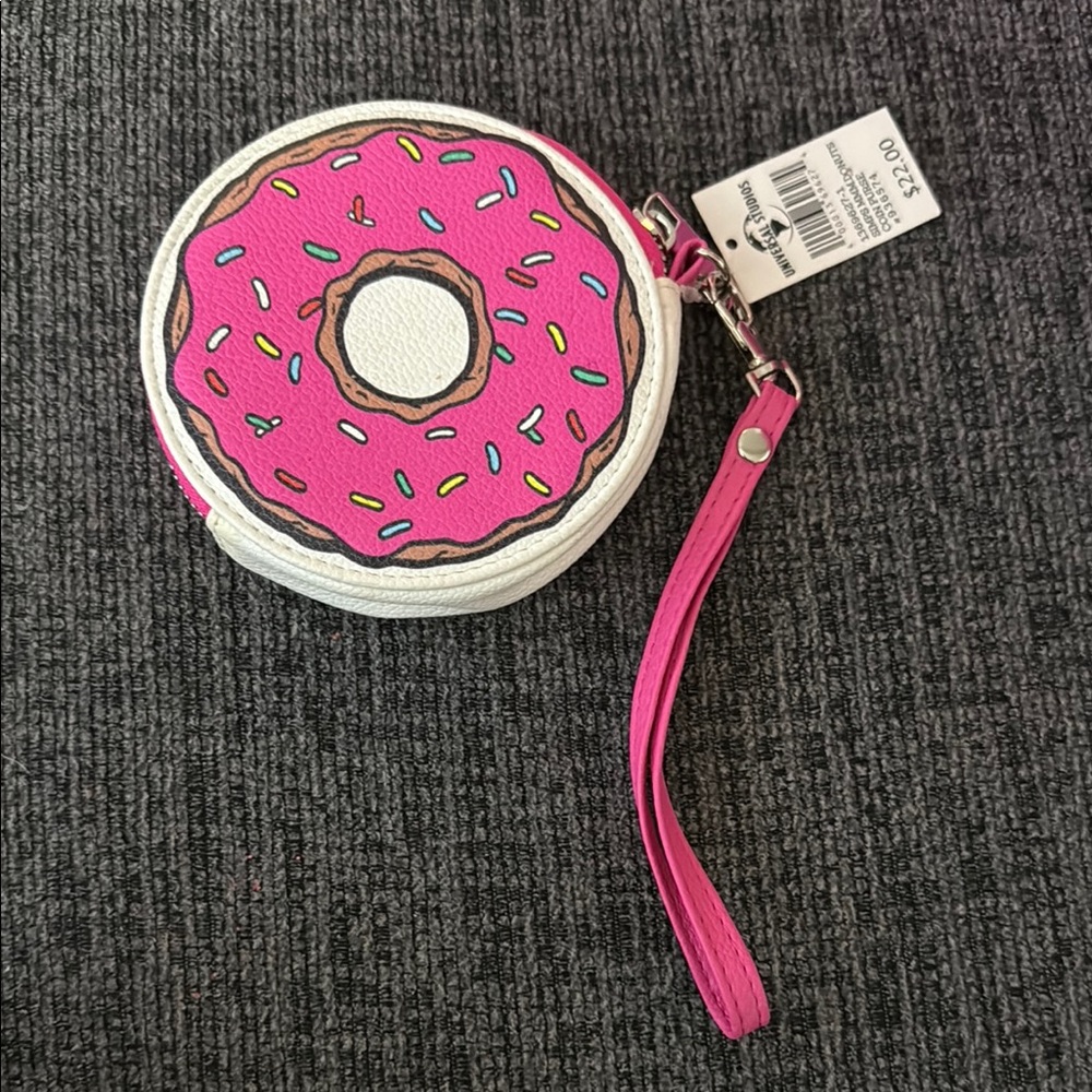 Pink Donut Wristlet Pouch